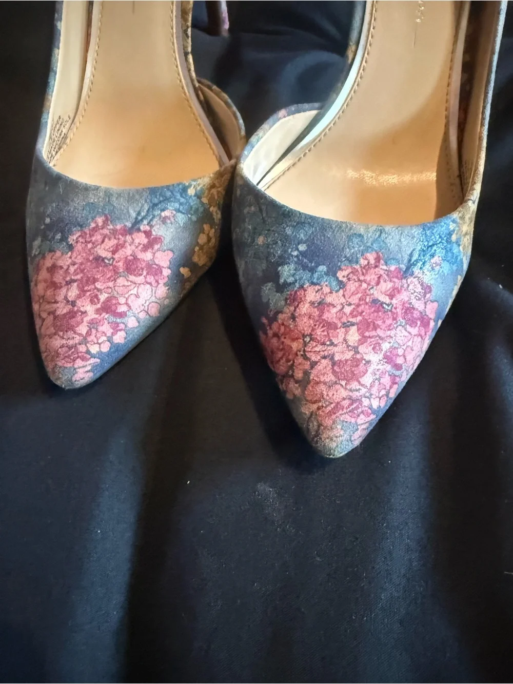 Jessica Simpson Floral Pointed-Toe Pumps in Blue and Pink